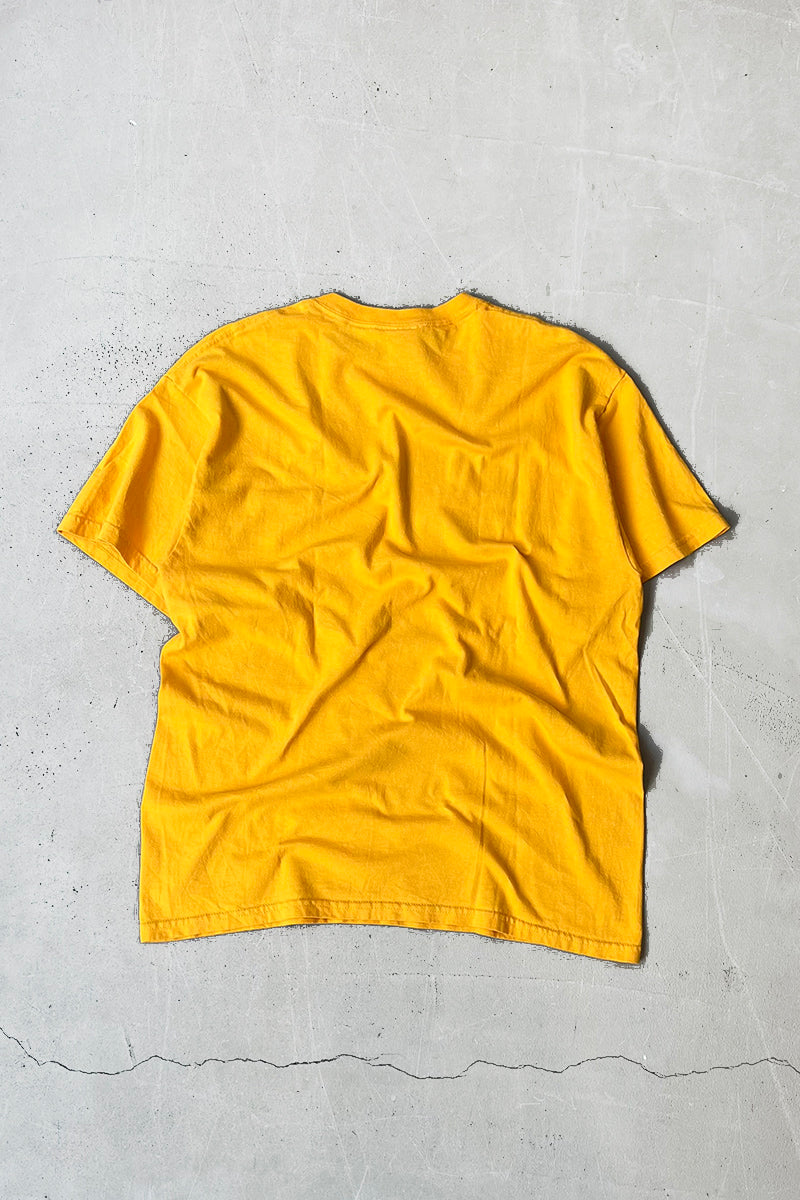90'S-Y2K MOVIE PRINT T-SHIRT / YELLOW [SIZE: L USED]