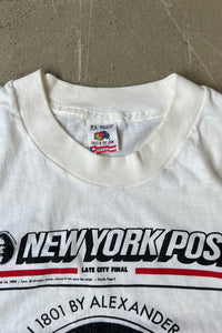 MADE IN USA 93'S NEW YORK POST T-SHIRT / WHITE [SIZE: XL USED]