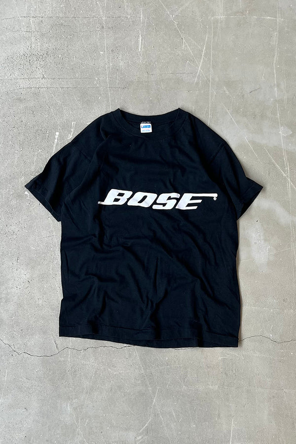 MADE IN USA 80'S BOSE ADVERTISING T-SHIRT / BLACK [SIZE: L USED]