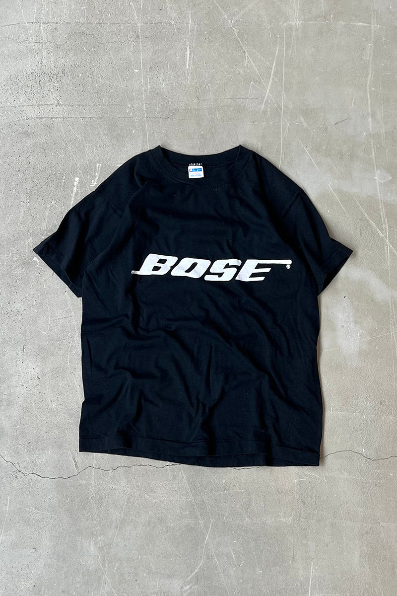 MADE IN USA 80'S BOSE ADVERTISING T-SHIRT / BLACK [SIZE: L USED]