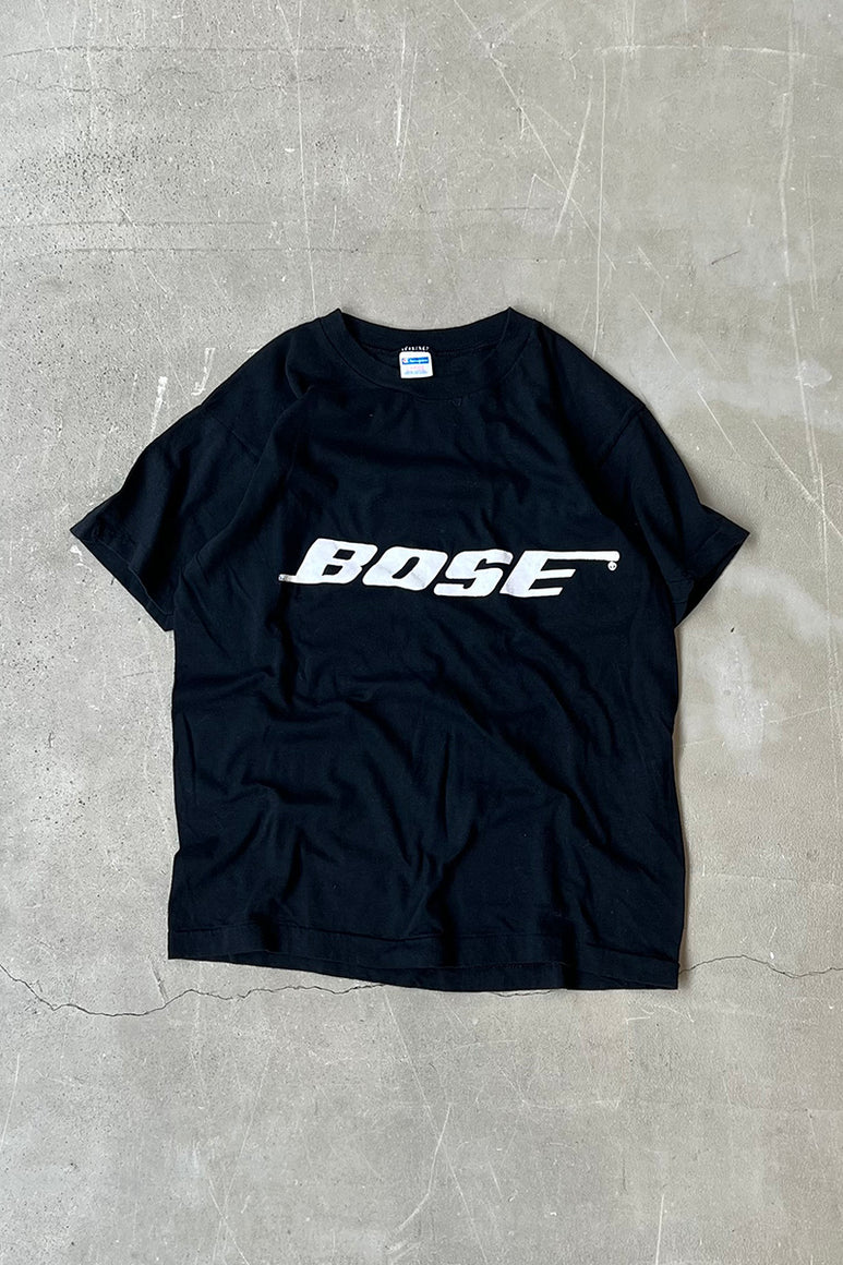 MADE IN USA 80'S BOSE ADVERTISING T-SHIRT / BLACK [SIZE: L USED]