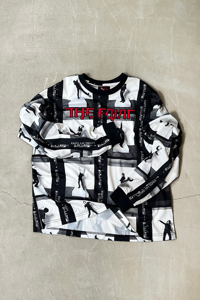 L/S PATTERN T-SHIRT / WHITE [SIZE: XL USED]