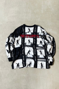 L/S PATTERN T-SHIRT / WHITE [SIZE: XL USED]