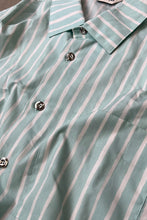 画像をギャラリービューアに読み込む, 17SS S/S STRIPE SHIRT / GREEN [SIZE: S USED]

