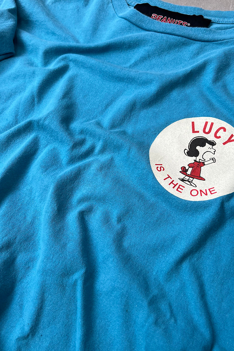 PEANUTS LUCY PRINT L/S T-SHIRT / BLUE [SIZE: M USED]
