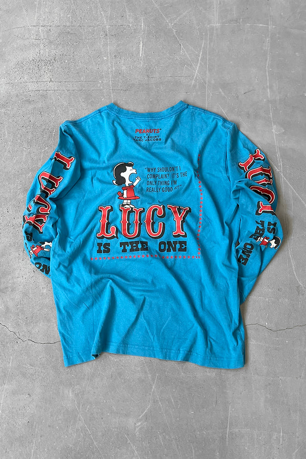 PEANUTS LUCY PRINT L/S T-SHIRT / BLUE [SIZE: M USED]