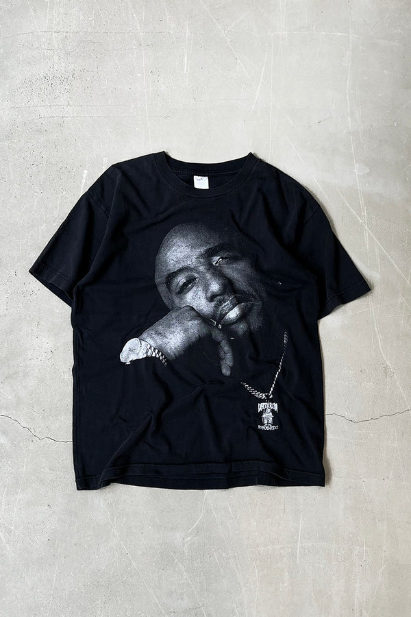 90's 2PAC PRINT HIP HOP T-SHIRT / BLACK [SIZE: L USED]