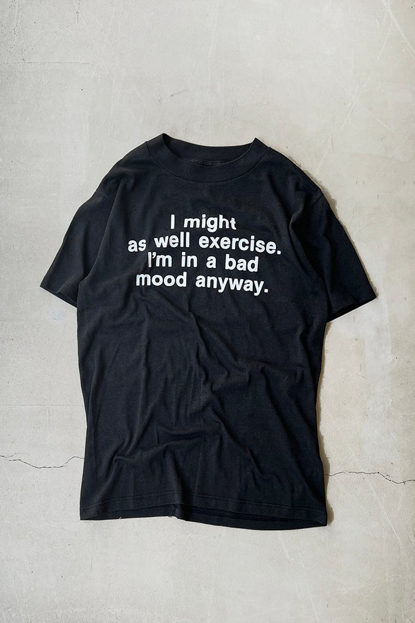 MADE IN USA 80'S I MIGHT MESSAGE T-SHIRT / BLACK [SIZE: M USED]