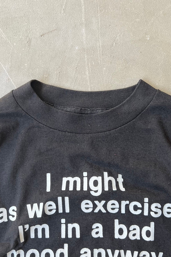 MADE IN USA 80'S I MIGHT MESSAGE T-SHIRT / BLACK [SIZE: M USED]