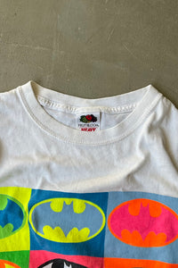 90'S BATMAN NEON PRINT T-SHIRT / WHITE [SIZE: S USED]