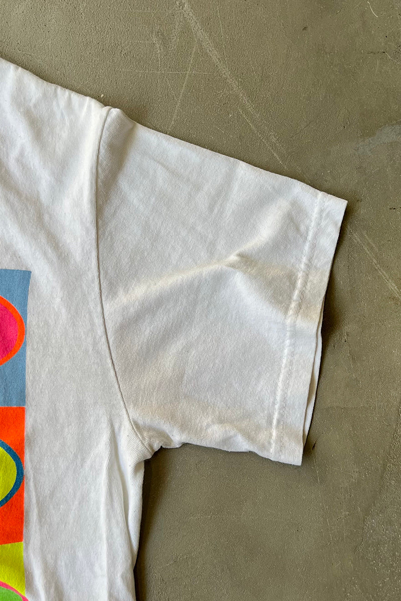 90'S BATMAN NEON PRINT T-SHIRT / WHITE [SIZE: S USED]