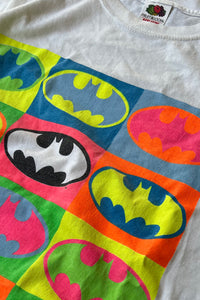 90'S BATMAN NEON PRINT T-SHIRT / WHITE [SIZE: S USED]