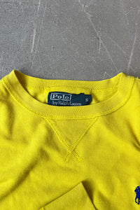 90'S SEED STITCH L/S T-SHIRT / YELLOW [SIZE: S USED]