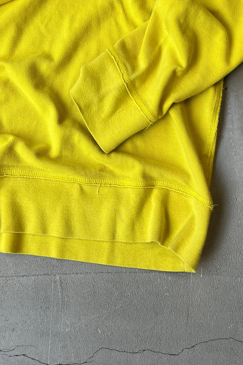 90'S SEED STITCH L/S T-SHIRT / YELLOW [SIZE: S USED]