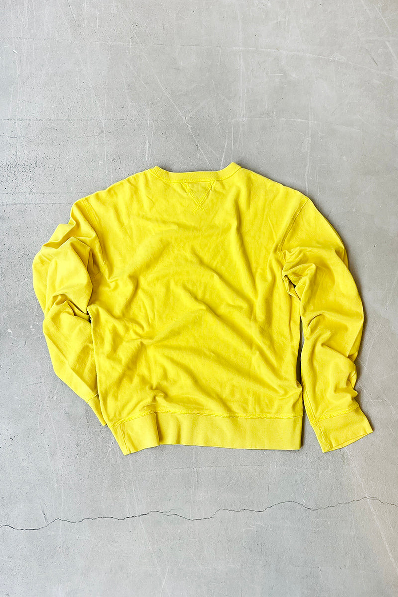 90'S SEED STITCH L/S T-SHIRT / YELLOW [SIZE: S USED]