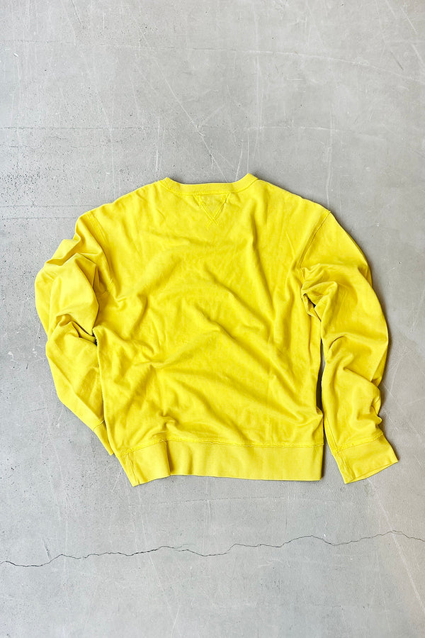 90'S SEED STITCH L/S T-SHIRT / YELLOW [SIZE: S USED]