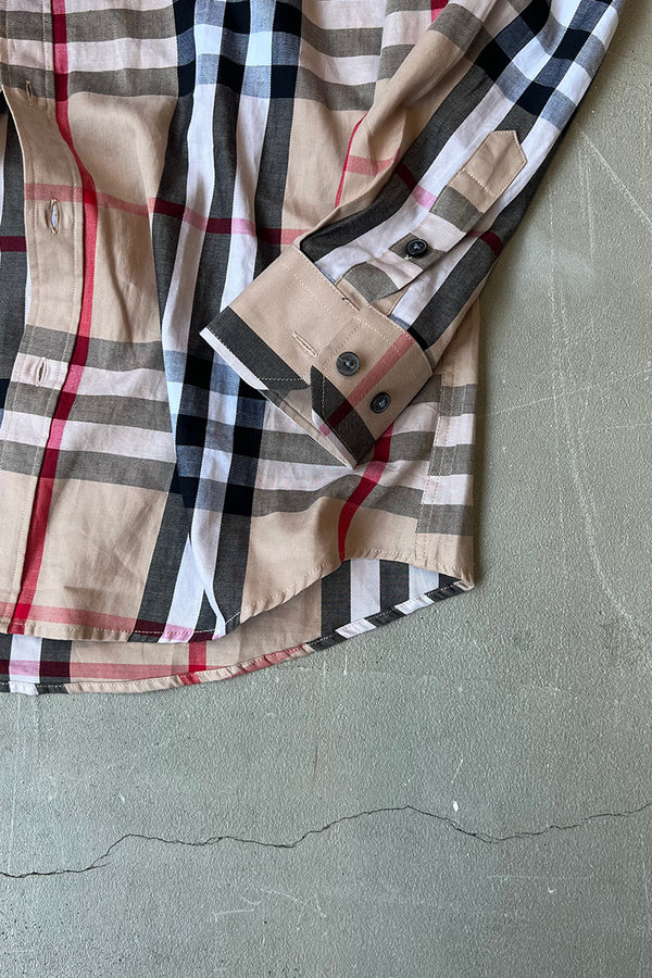 MADE IN ITALY L/S NOVA CHECK SHIRT / BEIGE [SIZE: L USED]