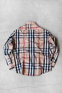 MADE IN ITALY L/S NOVA CHECK SHIRT / BEIGE [SIZE: L USED]
