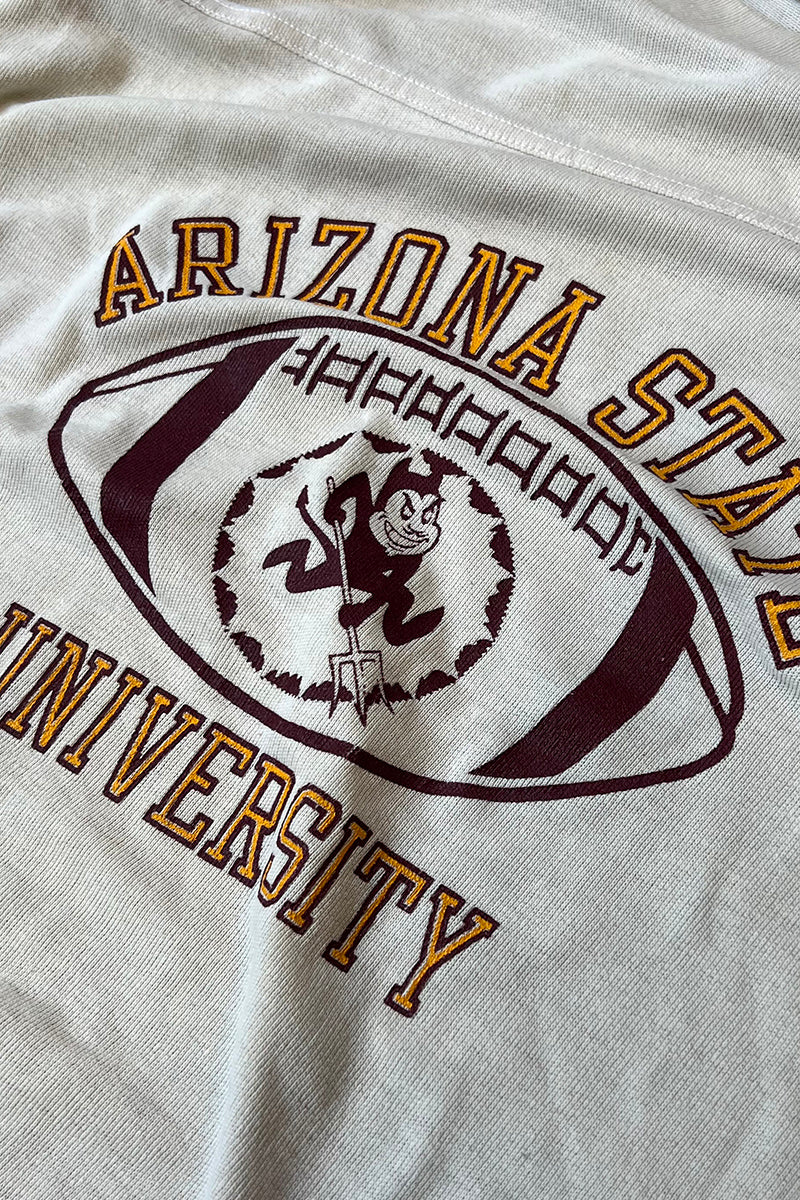 70'S ARIZONA STATE UNIVERSITY RUGBY T-SHIRT / WHITE [SIZE: XL USED]