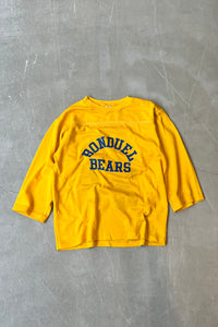 MADE IN USA 70'S BONDUEL BEARS RUGBY T-SHIRT / YELLOW [SIZE: M USED]
