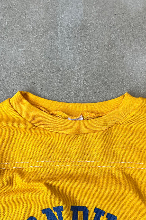 MADE IN USA 70'S BONDUEL BEARS RUGBY T-SHIRT / YELLOW [SIZE: M USED]
