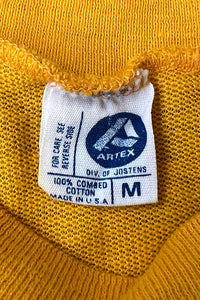 MADE IN USA 70'S BONDUEL BEARS RUGBY T-SHIRT / YELLOW [SIZE: M USED]