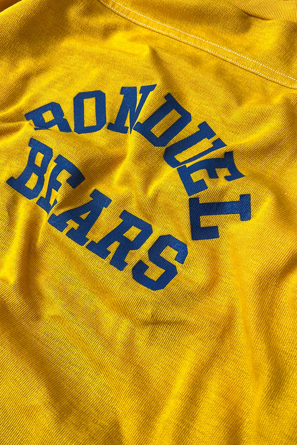 MADE IN USA 70'S BONDUEL BEARS RUGBY T-SHIRT / YELLOW [SIZE: M USED]
