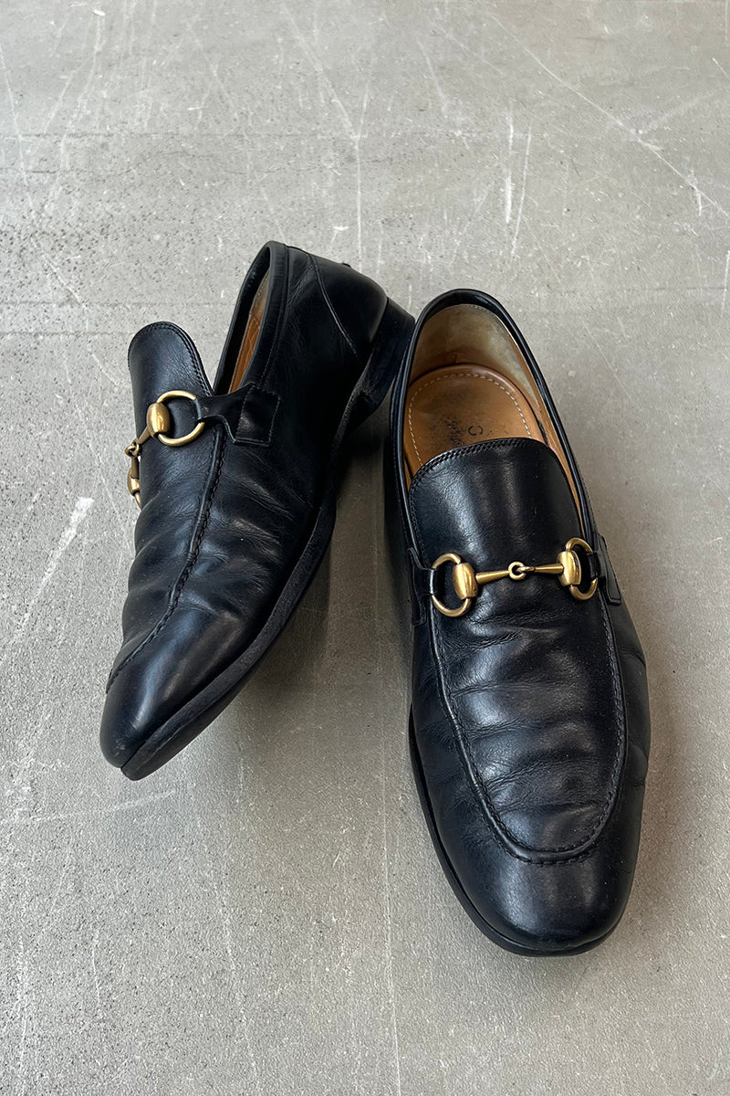 MADE IN ITALY HORSE BIT LEATHER LOAFERS / BLACK [SIZE: US8 (26.0cm相当) USED]