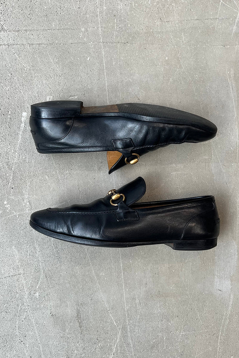 MADE IN ITALY HORSE BIT LEATHER LOAFERS / BLACK [SIZE: US8 (26.0cm相当) USED]