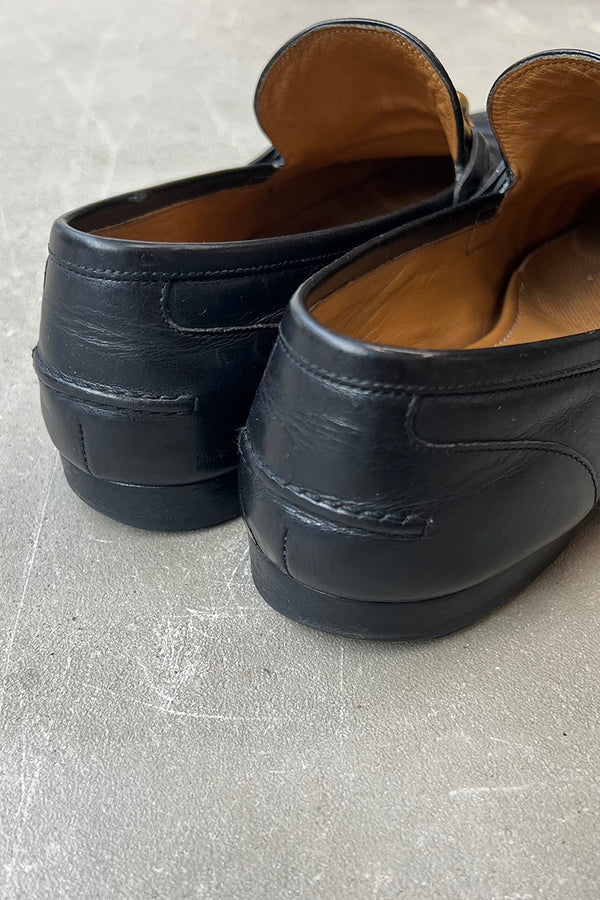 MADE IN ITALY HORSE BIT LEATHER LOAFERS / BLACK [SIZE: US8 (26.0cm相当) USED]