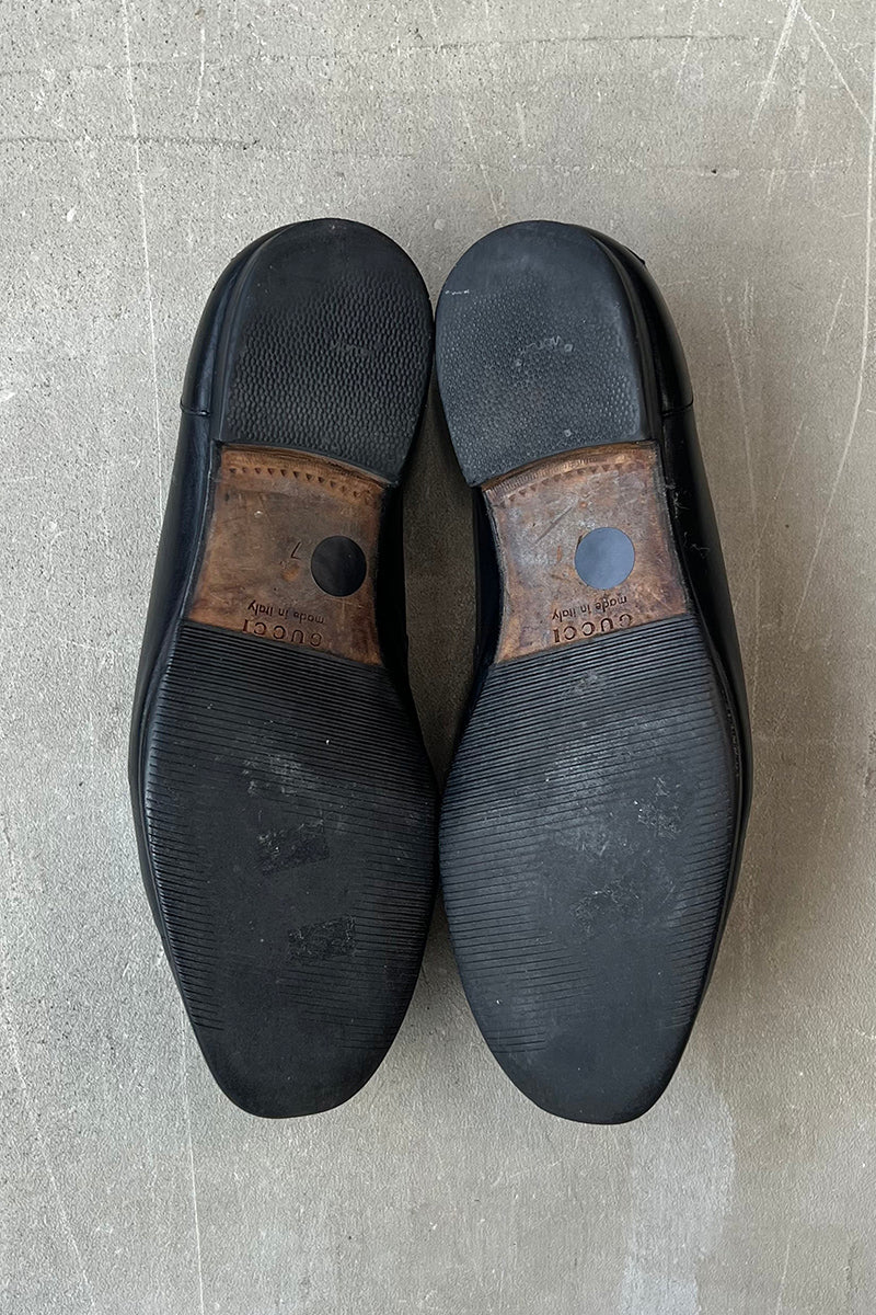 MADE IN ITALY HORSE BIT LEATHER LOAFERS / BLACK [SIZE: US8 (26.0cm相当) USED]