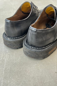 MADE IN ITALY LEATHER DERBY SHOES / BLACK [SIZE: US8.5 (26.5cm相当) USED]