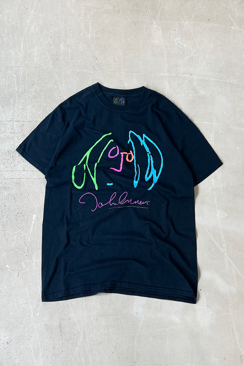 MADE IN UK 10'S JOHN LENNON MUSIC T-SHIRT / BLACK [SIZE: M USED]