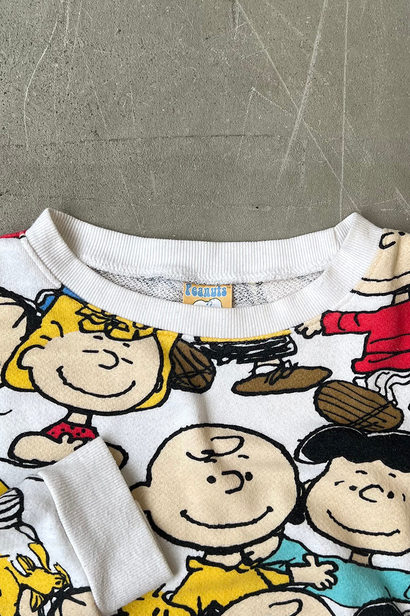 ALLOVER PRINT SNOOPY SWEATSHIRT / WHITE [SIZE: M USED]