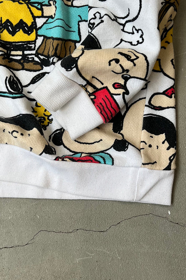 ALLOVER PRINT SNOOPY SWEATSHIRT / WHITE [SIZE: M USED]