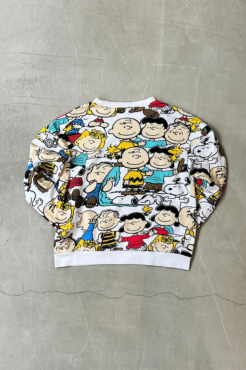 ALLOVER PRINT SNOOPY SWEATSHIRT / WHITE [SIZE: M USED]