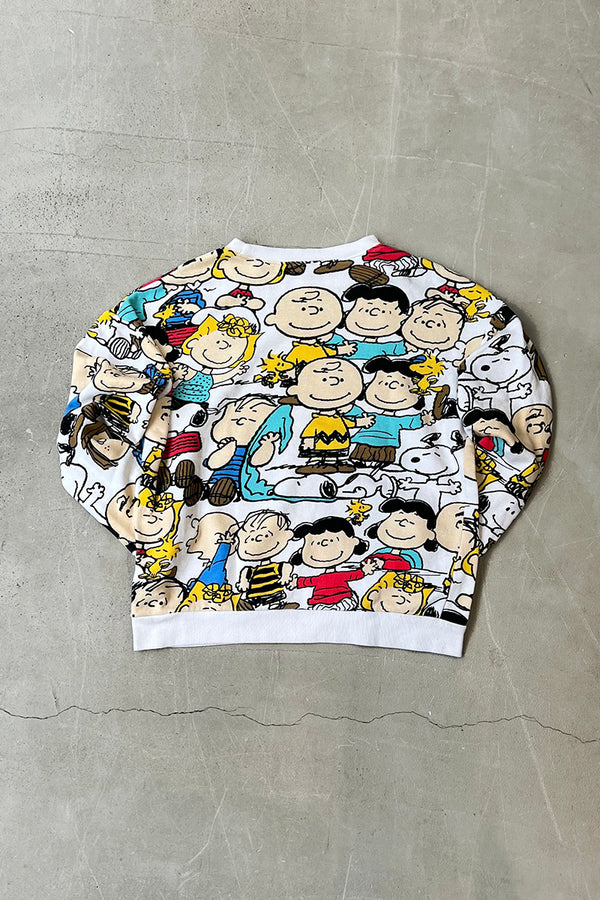 ALLOVER PRINT SNOOPY SWEATSHIRT / WHITE [SIZE: M USED]