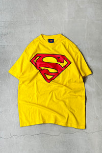 MADE IN MEXICO 90'S SUPERMAN MOVIE T-SHIRT / YELLOW [SIZE: M USED]