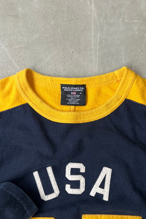 90'S-Y2K EARLY 00'S L/S HOCKEY GAME SHIRT / BLACK [SIZE: M USED]