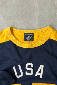 90'S-Y2K EARLY 00'S L/S HOCKEY GAME SHIRT / BLACK [SIZE: M USED]