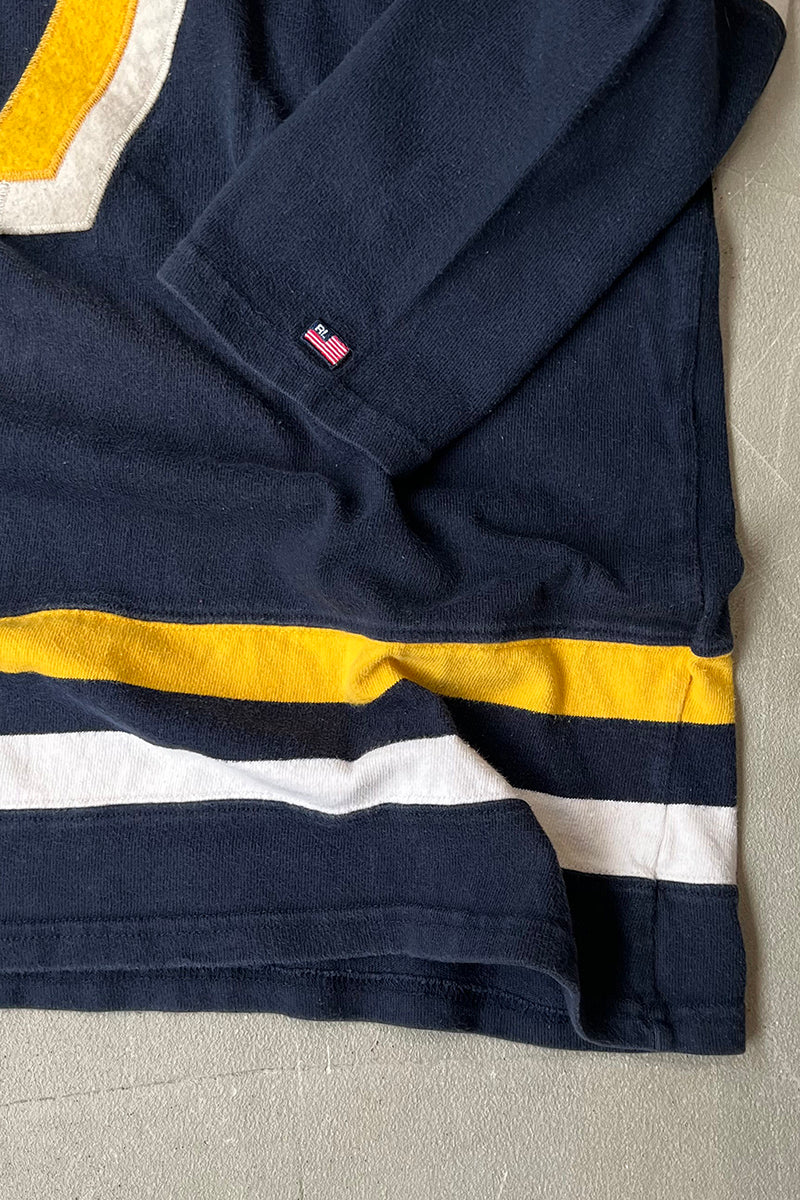 90'S-Y2K EARLY 00'S L/S HOCKEY GAME SHIRT / BLACK [SIZE: M USED]