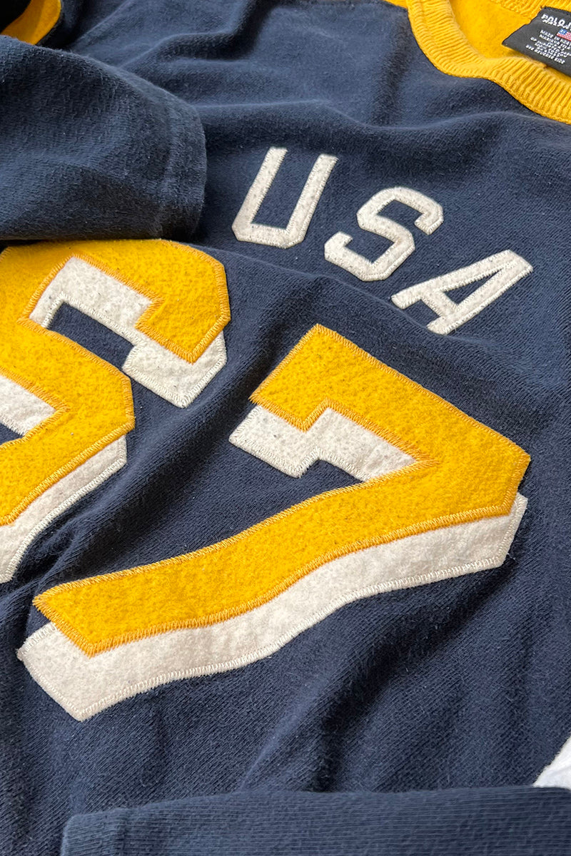 90'S-Y2K EARLY 00'S L/S HOCKEY GAME SHIRT / BLACK [SIZE: M USED]