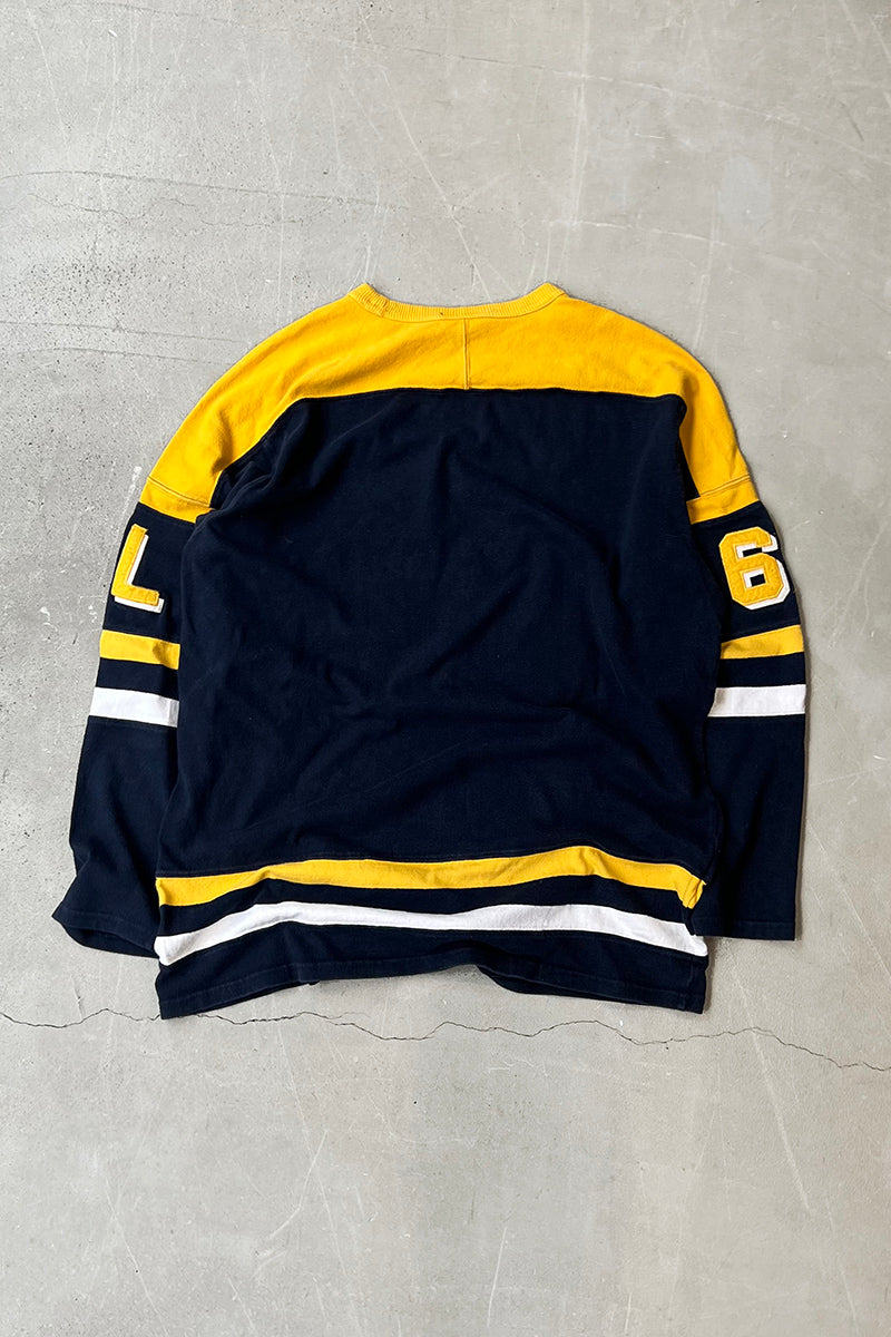 90'S-Y2K EARLY 00'S L/S HOCKEY GAME SHIRT / BLACK [SIZE: M USED]