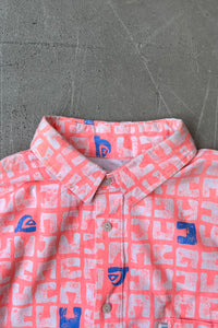 80'S S/S PATTERN SHIRT / PINK [SIZE: S USED]