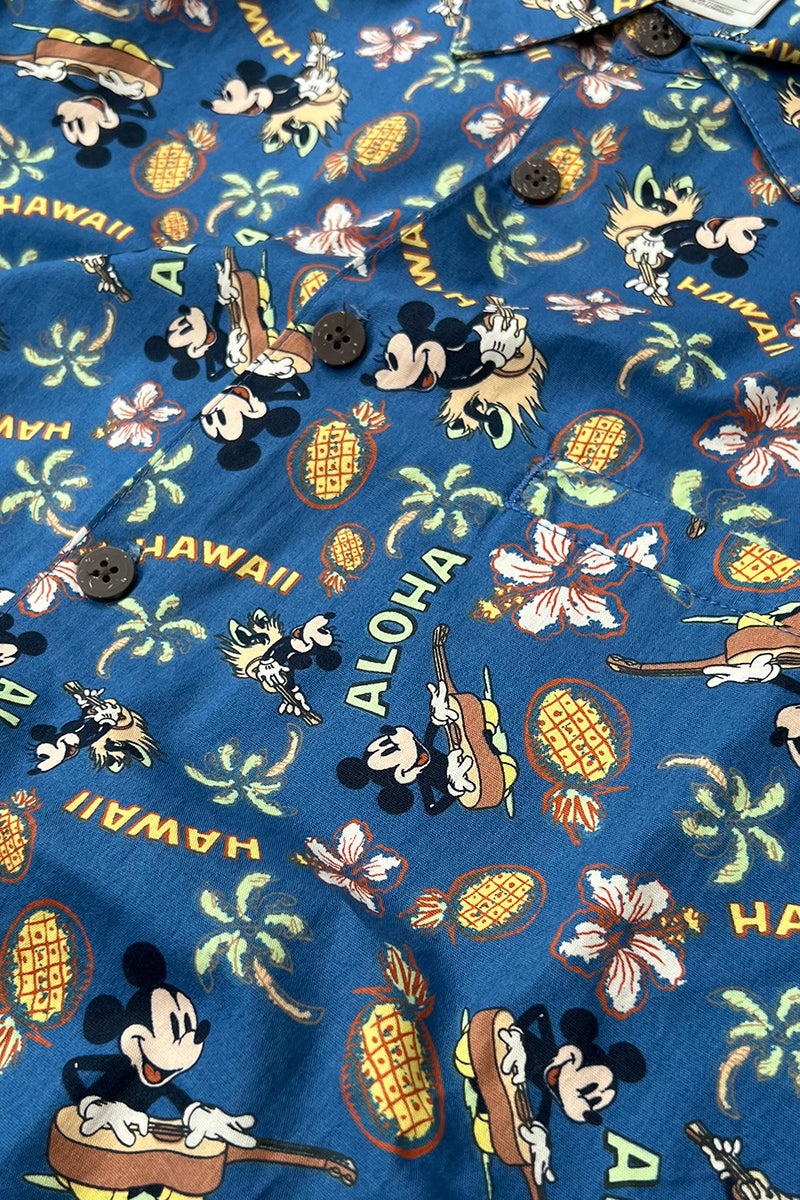 Y2K EARLY 00'S PATTERN HAWAIIAN S/S SHIRT / MULTI [SIZE: M USED]
