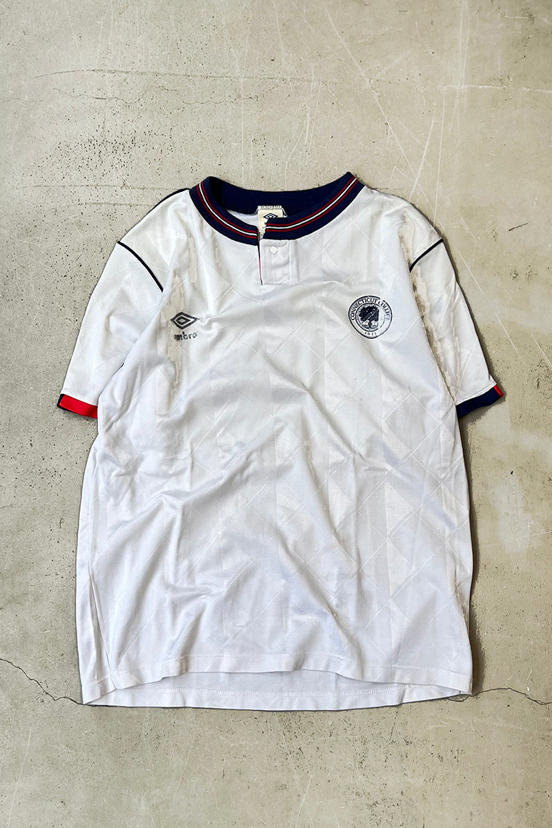 MADE IN USA 90'S S/S FOOTBALL GAME SHIRT / WHITE [SIZE: XL USED]