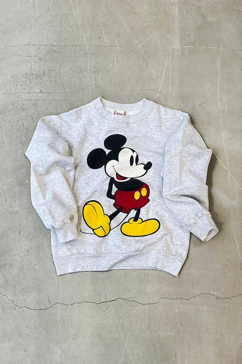 MADE IN USA 90'S MICKEY SWEATSHIRT / GRAY [SIZE: S USED]