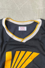 画像をギャラリービューアに読み込む, MADE IN USA 70-80&#39;S V-NECK RUGBY GAME T-SHIRT / BLACK [SIZE: L USED]
