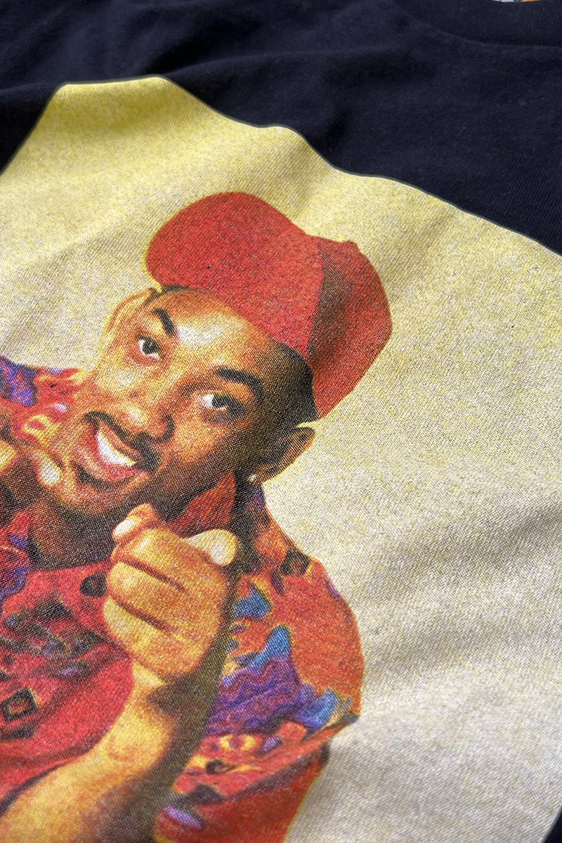 MADE IN MEXICO Y2K EARLY 00'S WILL SMITH PRINT T-SHIRT / BLACK [SIZE: M USED]