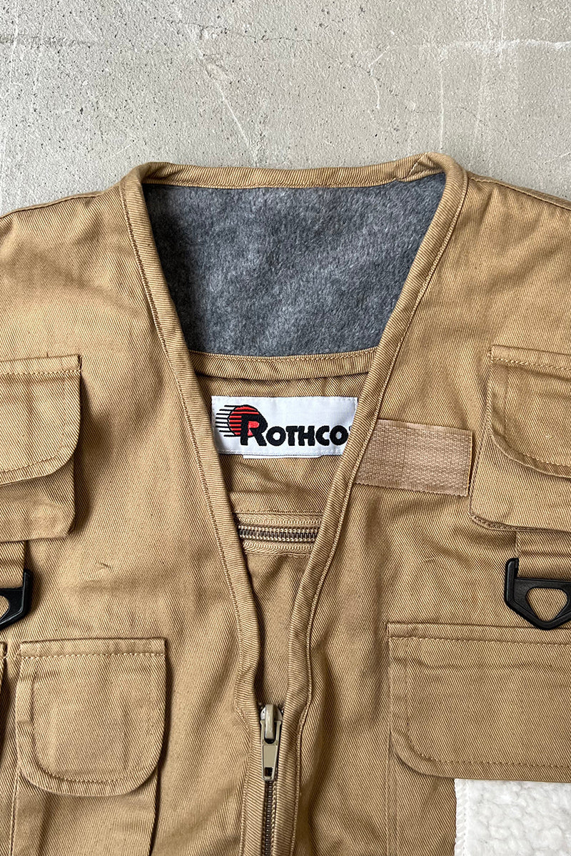 90'S FISHING VEST / BEIGE [SIZE: S USED]